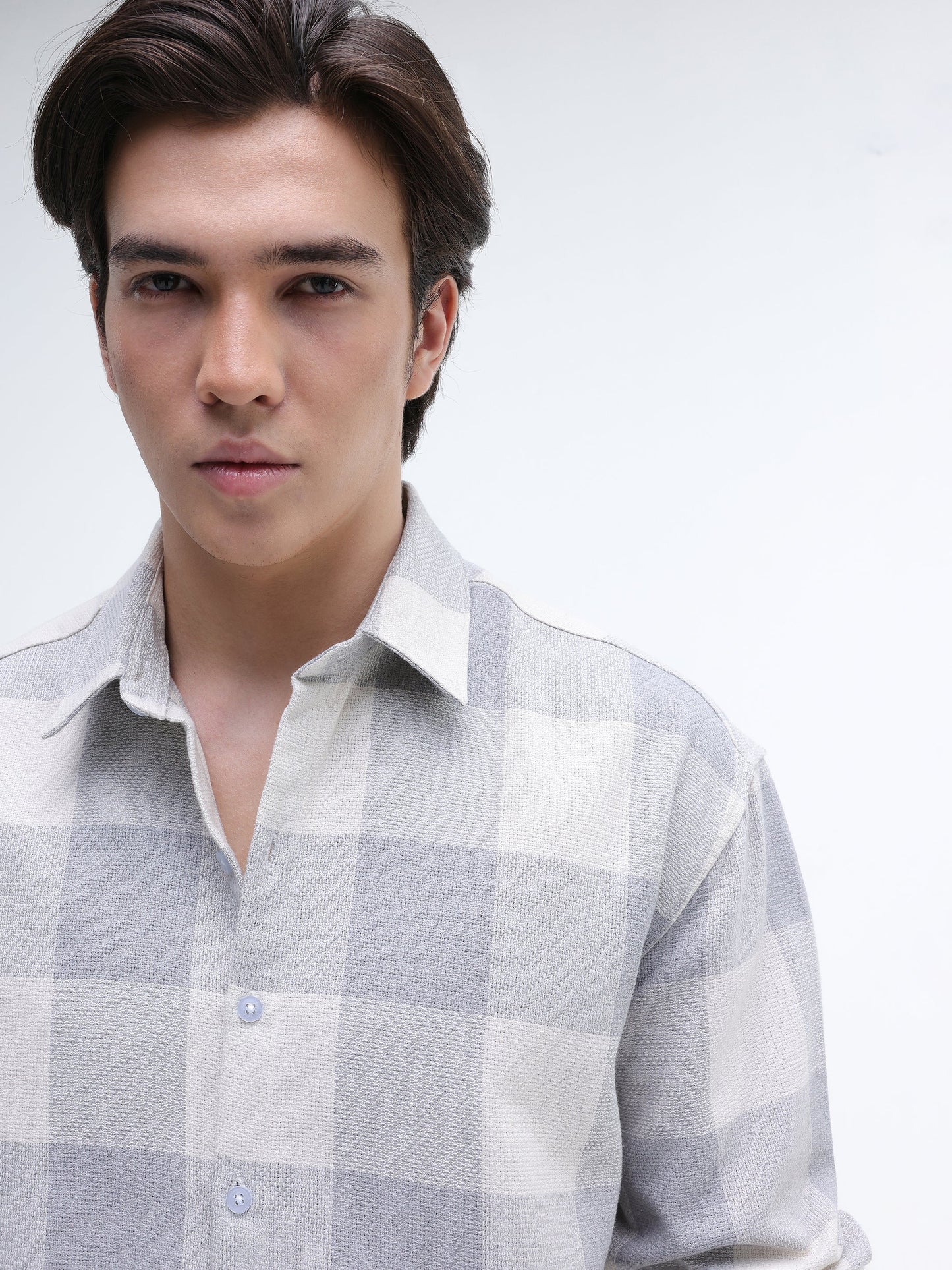 Yarn-Dyed Plaid Oversized Fit Shirt