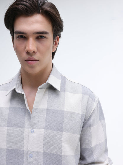 Yarn-Dyed Plaid Oversized Fit Shirt