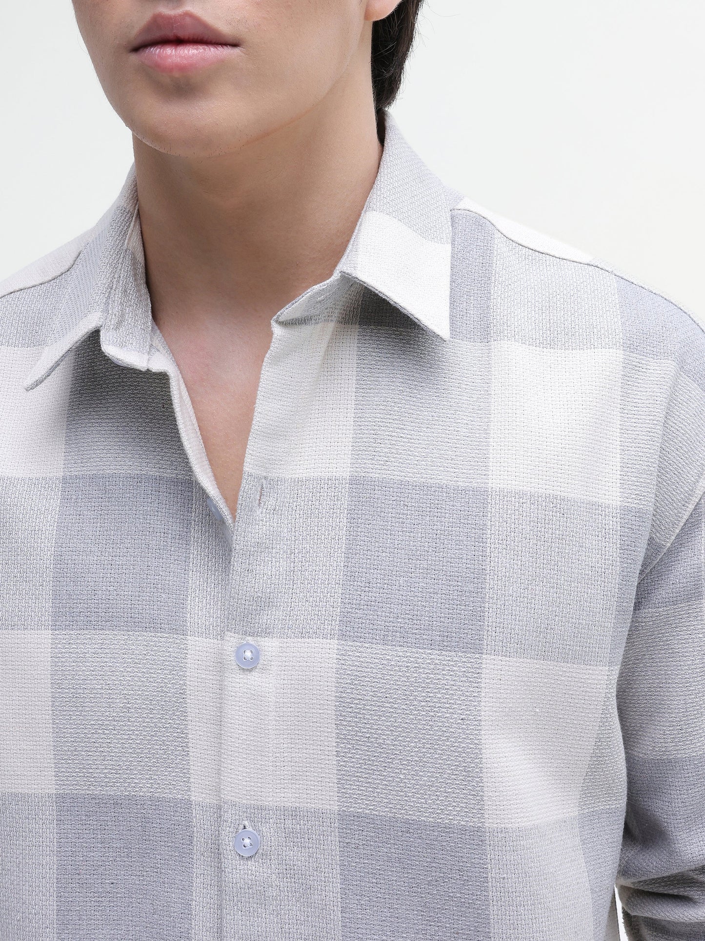 Yarn-Dyed Plaid Oversized Fit Shirt