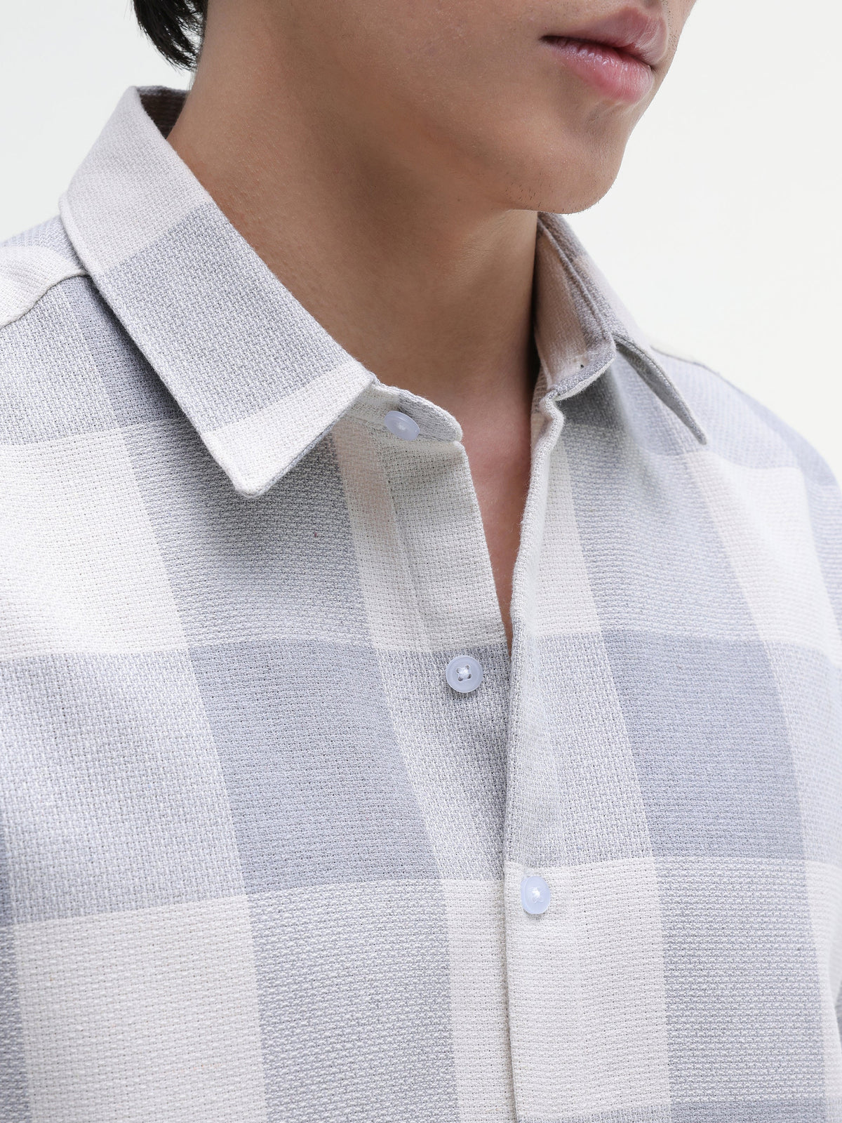 Yarn-Dyed Plaid Oversized Fit Shirt