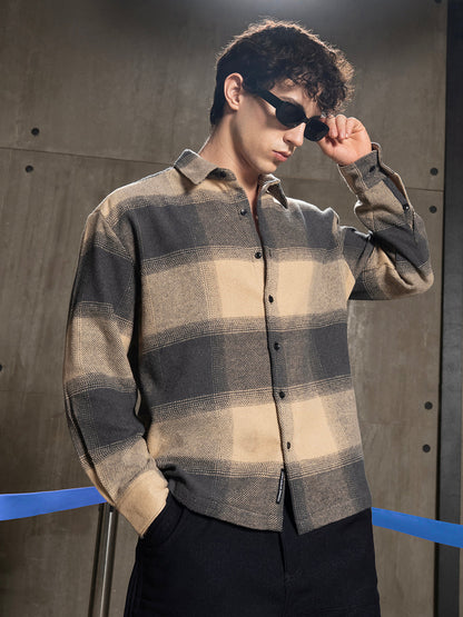 Men's Yarn Dyed Checks Oversized Fit Shirt