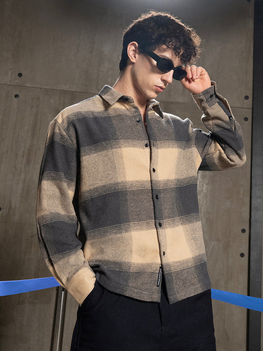 Men's Yarn Dyed Checks Oversized Fit Shirt