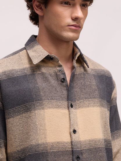 Men's Yarn Dyed Checks Oversized Fit Shirt