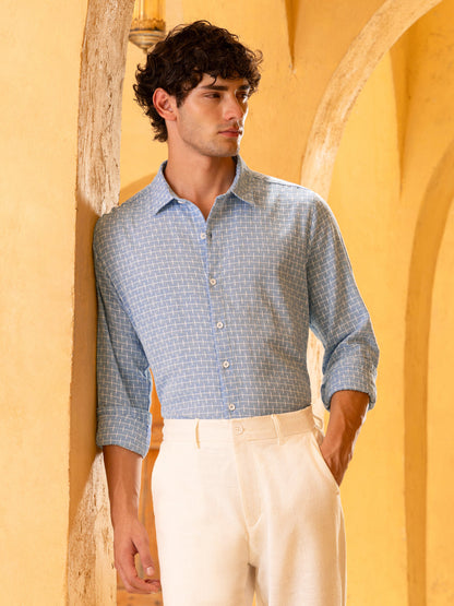 Double Cloth Jacquard Regular Fit Shirt