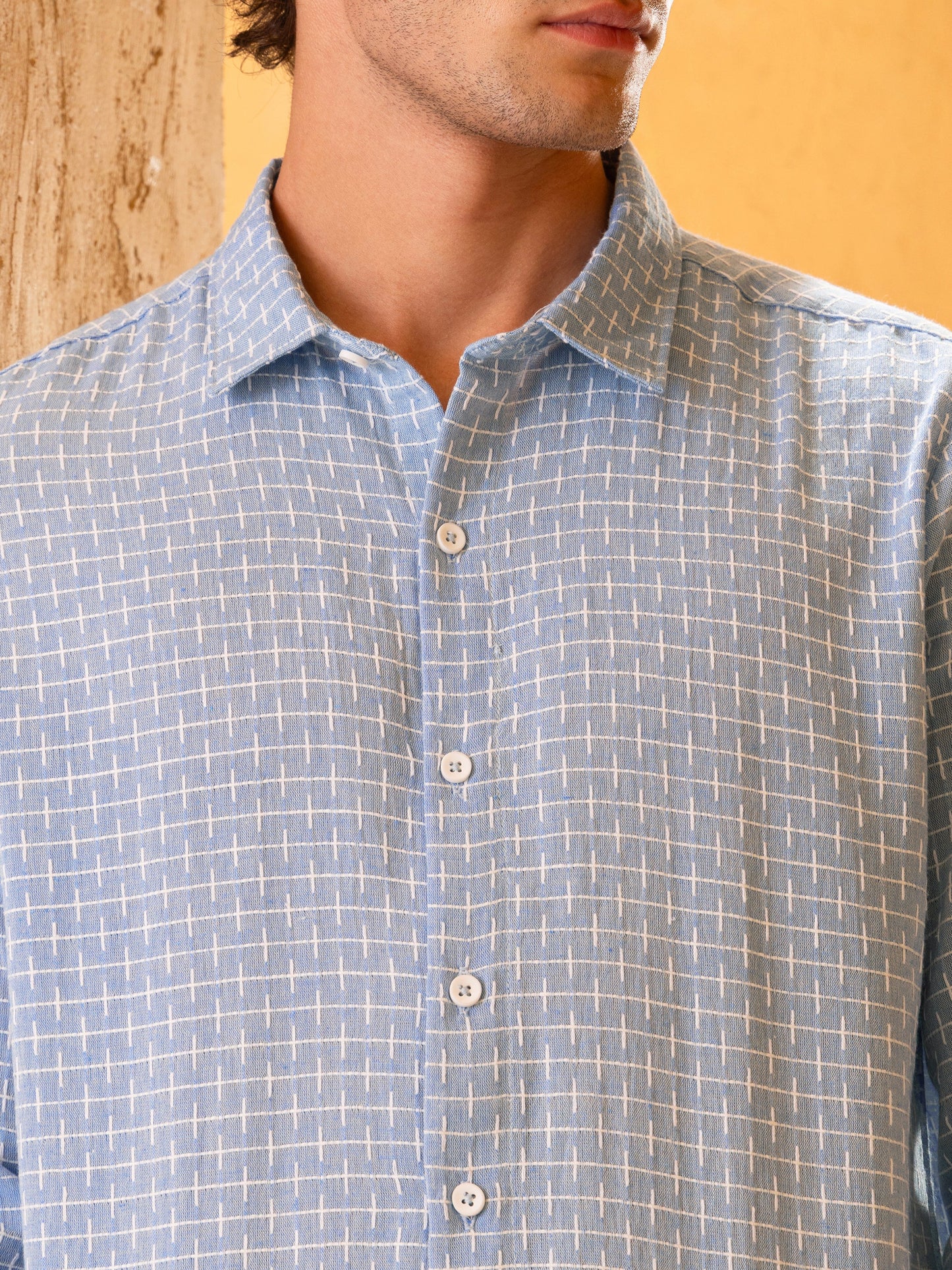 Double Cloth Jacquard Regular Fit Shirt