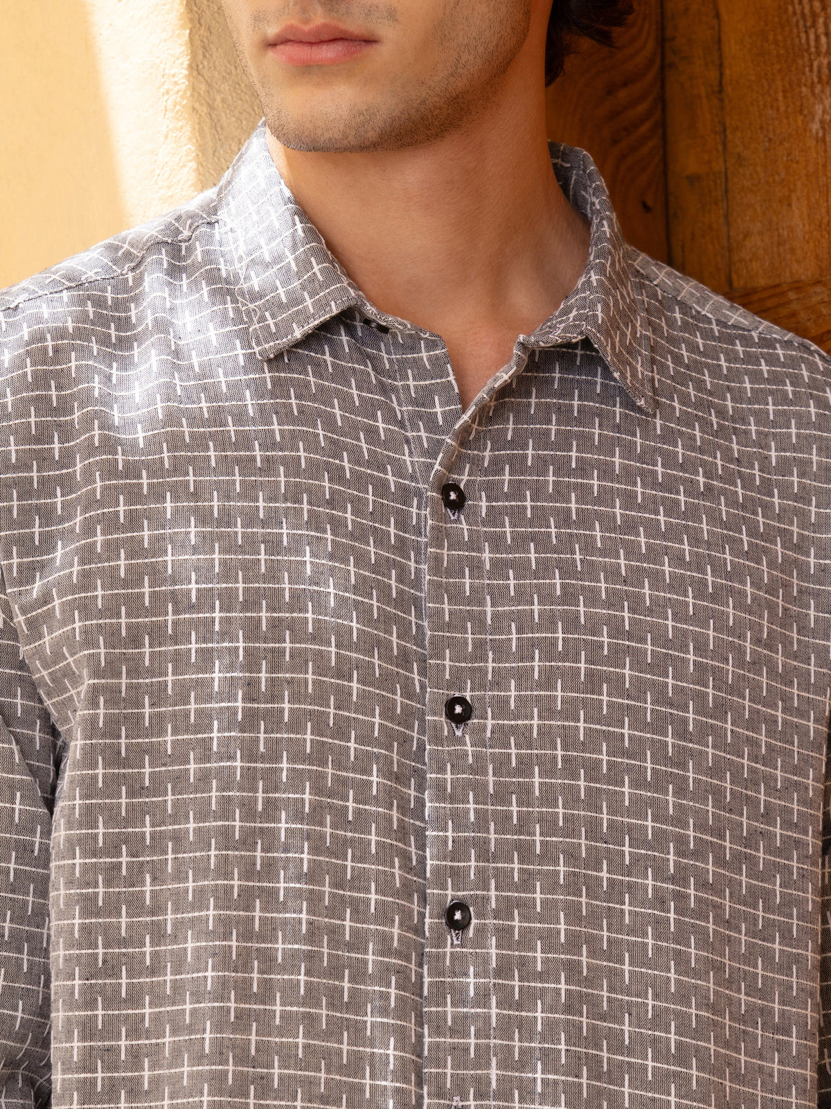 Double Cloth Jacquard Regular Fit Shirt