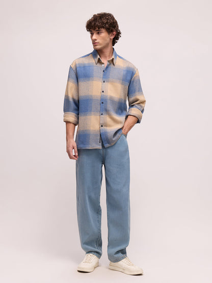 Men's Yarn Dyed Checks Oversized Fit Shirt
