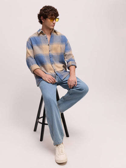 Men's Yarn Dyed Checks Oversized Fit Shirt