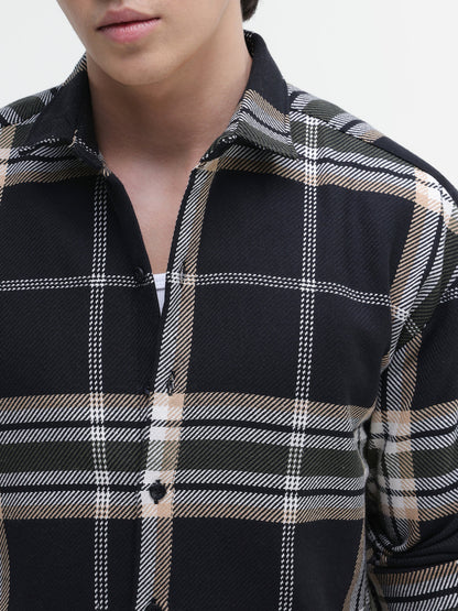 Yarn-Dyed Plaid Oversized Fit Shirt