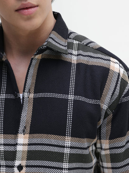 Yarn-Dyed Plaid Oversized Fit Shirt