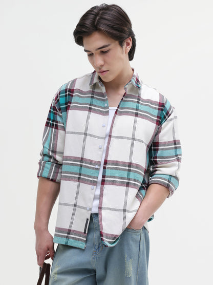 Yarn-Dyed Plaid Oversized Fit Shirt