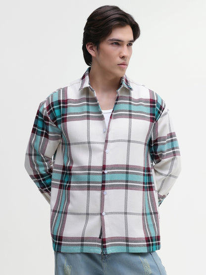 Yarn-Dyed Plaid Oversized Fit Shirt