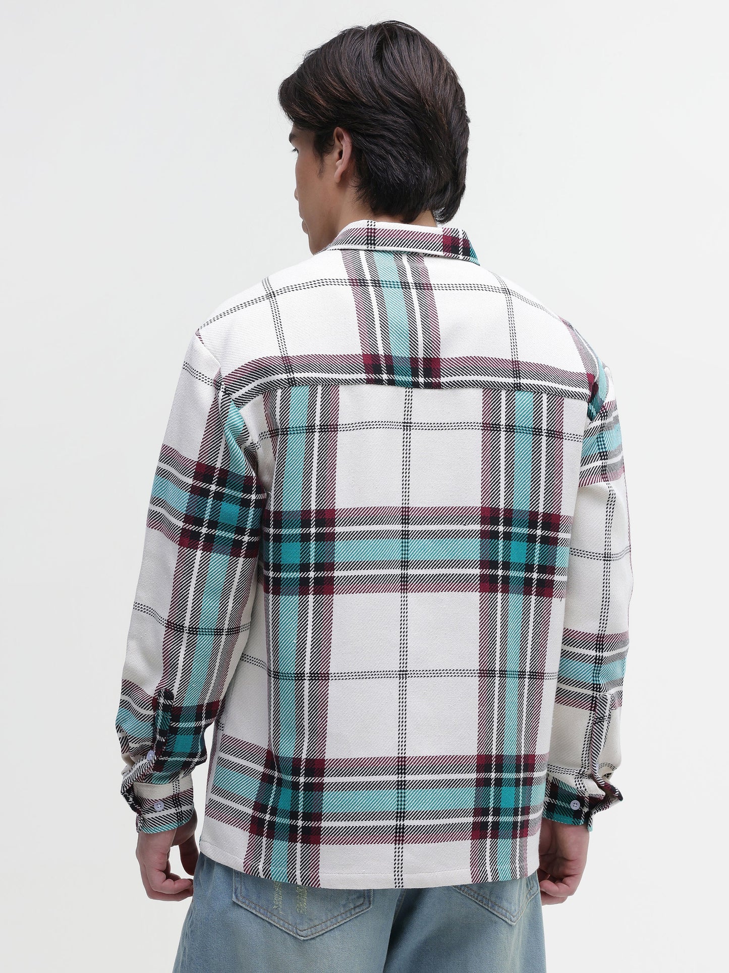 Yarn-Dyed Plaid Oversized Fit Shirt