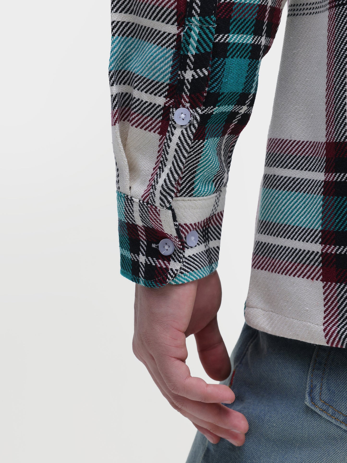 Yarn-Dyed Plaid Oversized Fit Shirt