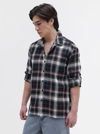 Yarn-Dyed Plaid Oversized Fit Shirt