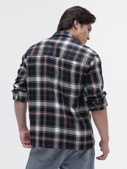 Yarn-Dyed Plaid Oversized Fit Shirt