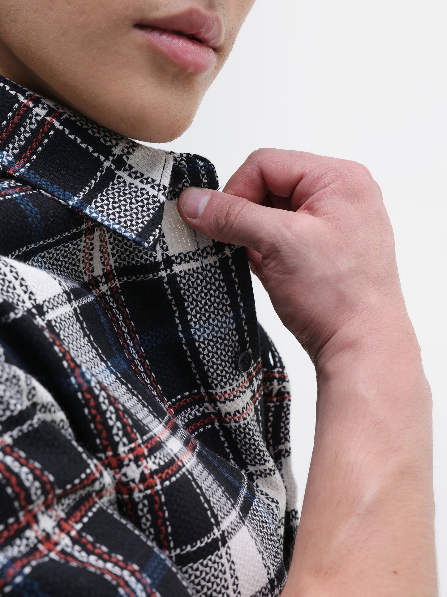 Yarn-Dyed Plaid Oversized Fit Shirt
