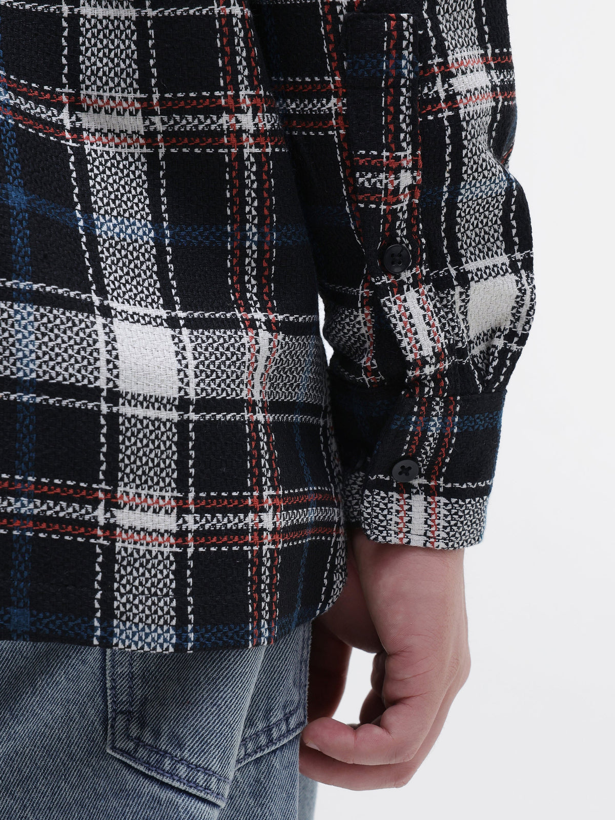 Yarn-Dyed Plaid Oversized Fit Shirt