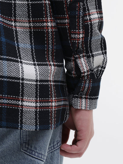 Yarn-Dyed Plaid Oversized Fit Shirt