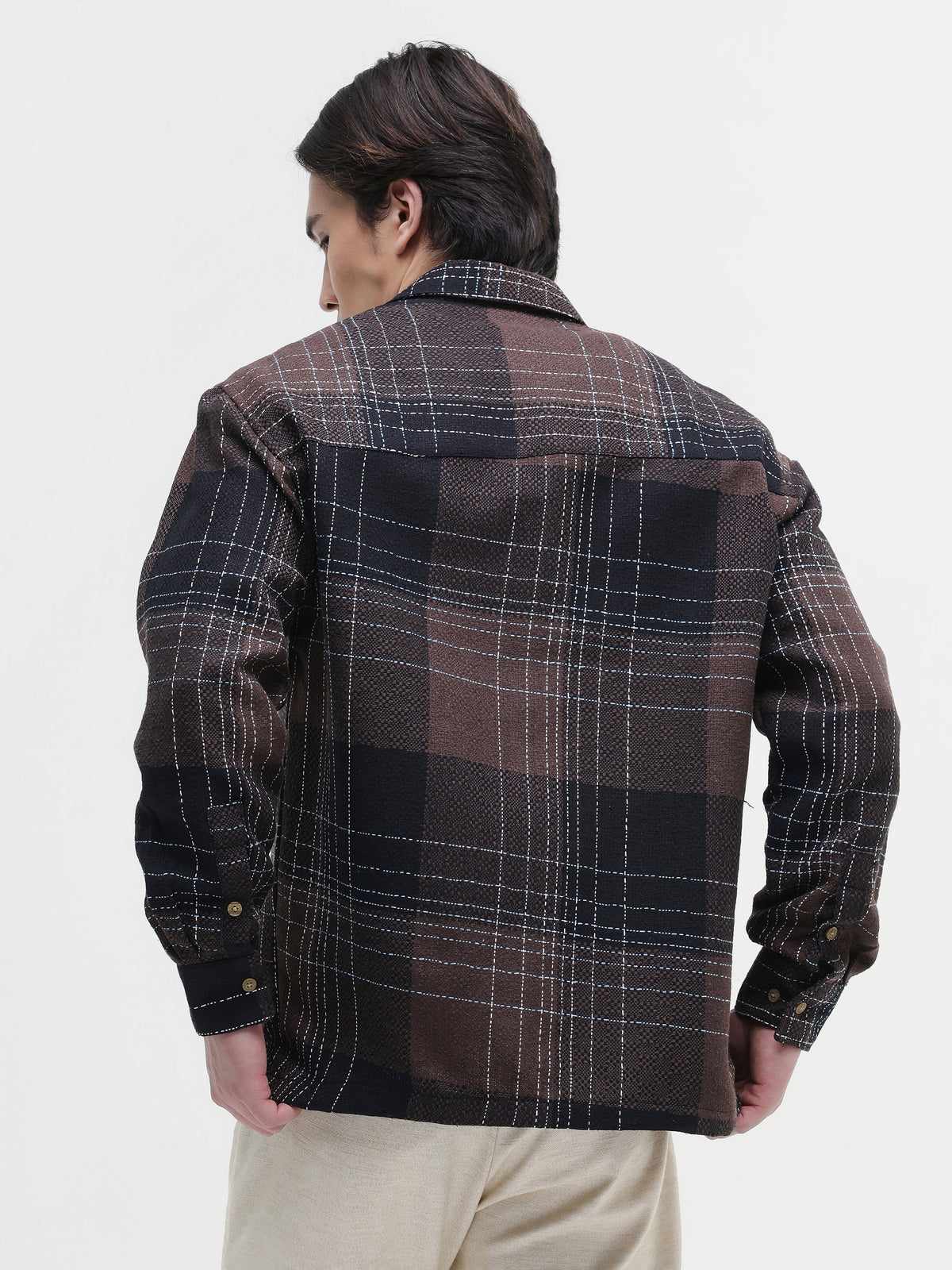 Yarn-Dyed Plaid Oversized Fit Shirt