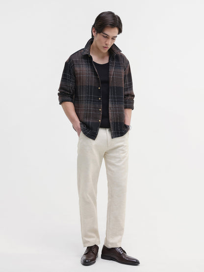 Yarn-Dyed Plaid Oversized Fit Shirt