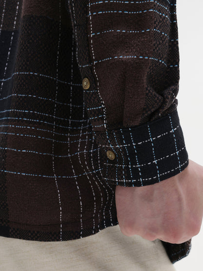 Yarn-Dyed Plaid Oversized Fit Shirt