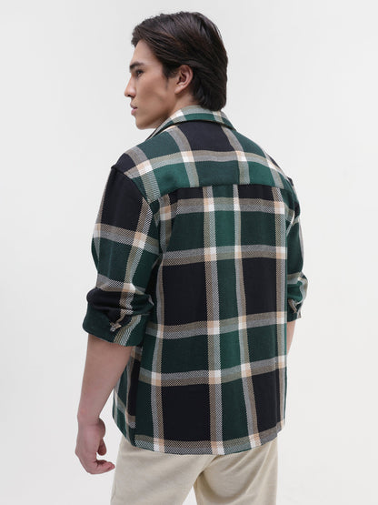 Yarn-Dyed Plaid Oversized Fit Shirt