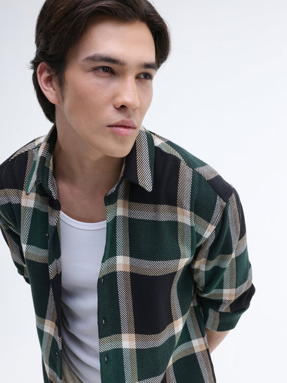 Yarn-Dyed Plaid Oversized Fit Shirt