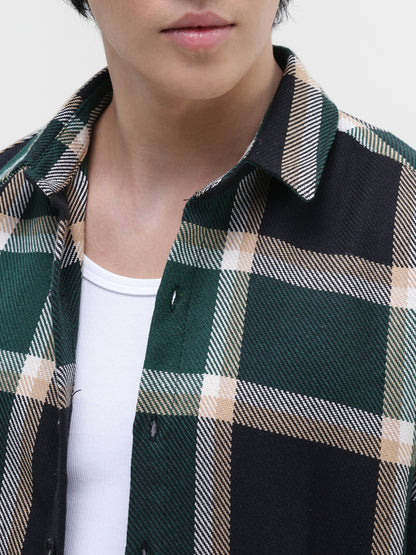 Yarn-Dyed Plaid Oversized Fit Shirt