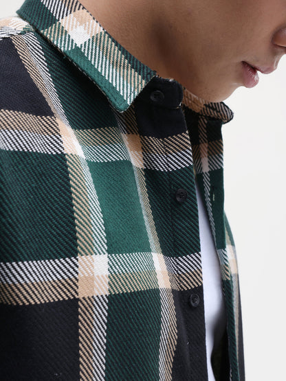 Yarn-Dyed Plaid Oversized Fit Shirt