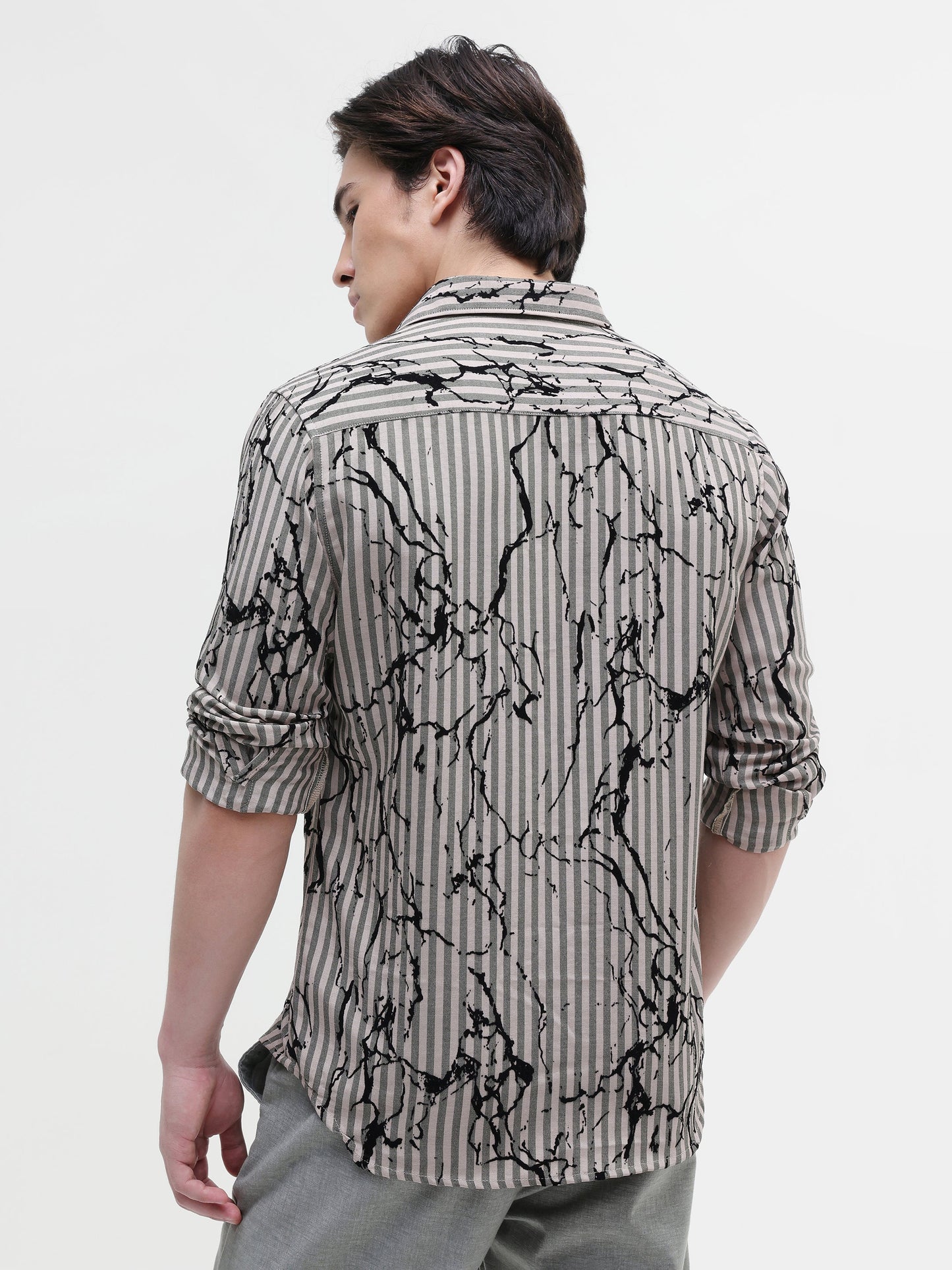 All Over Flock Printed Regular Fit Shirt