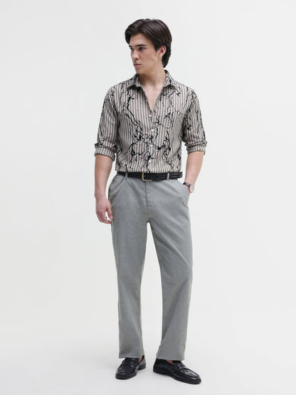 All Over Flock Printed Regular Fit Shirt