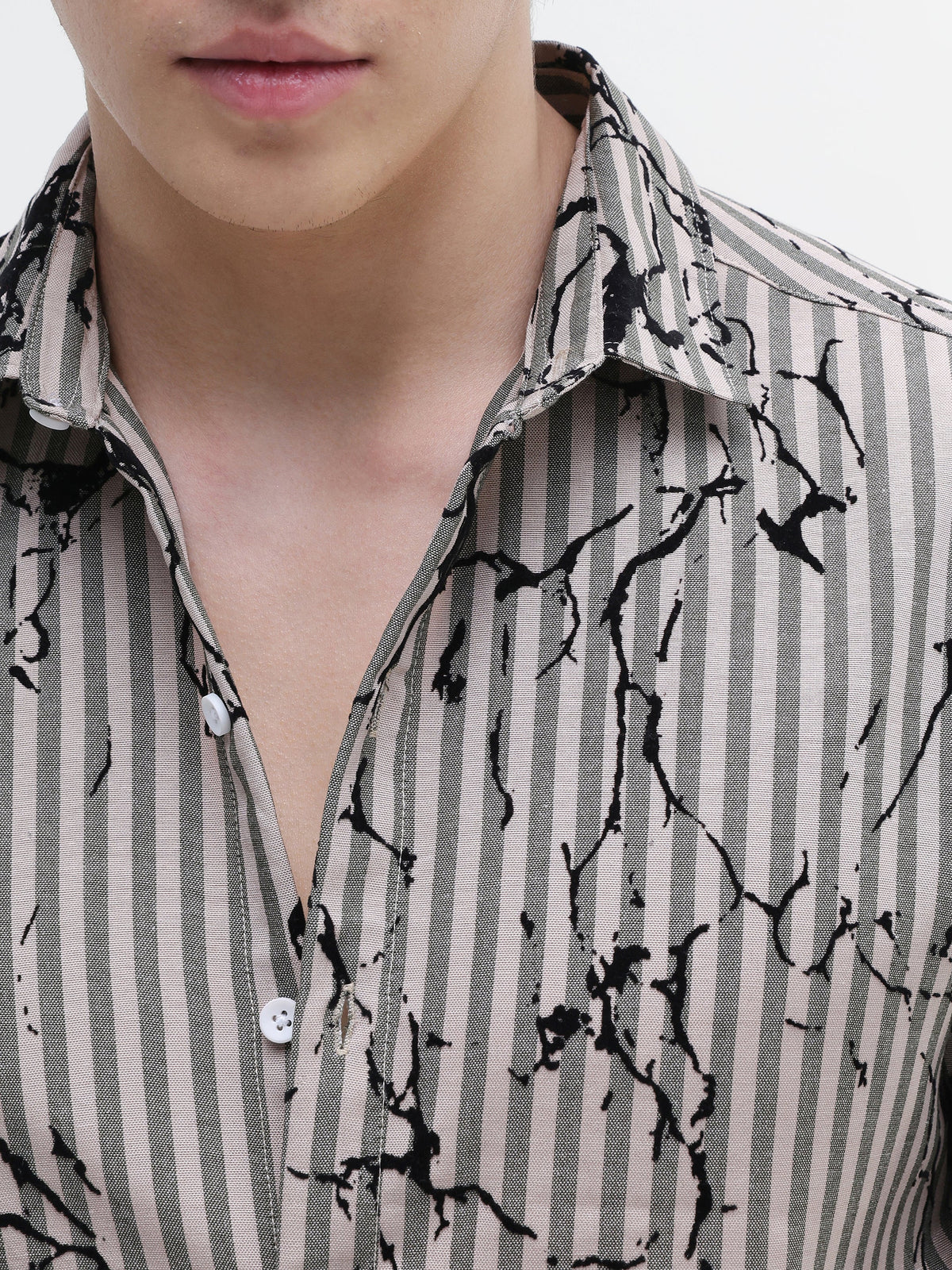 All Over Flock Printed Regular Fit Shirt