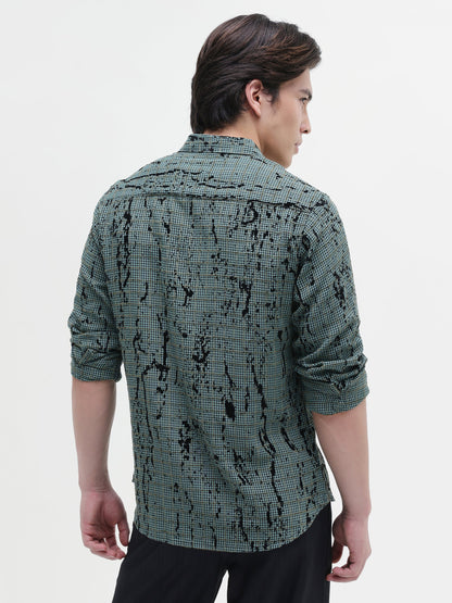 All Over Flock Printed Regular Fit Shirt