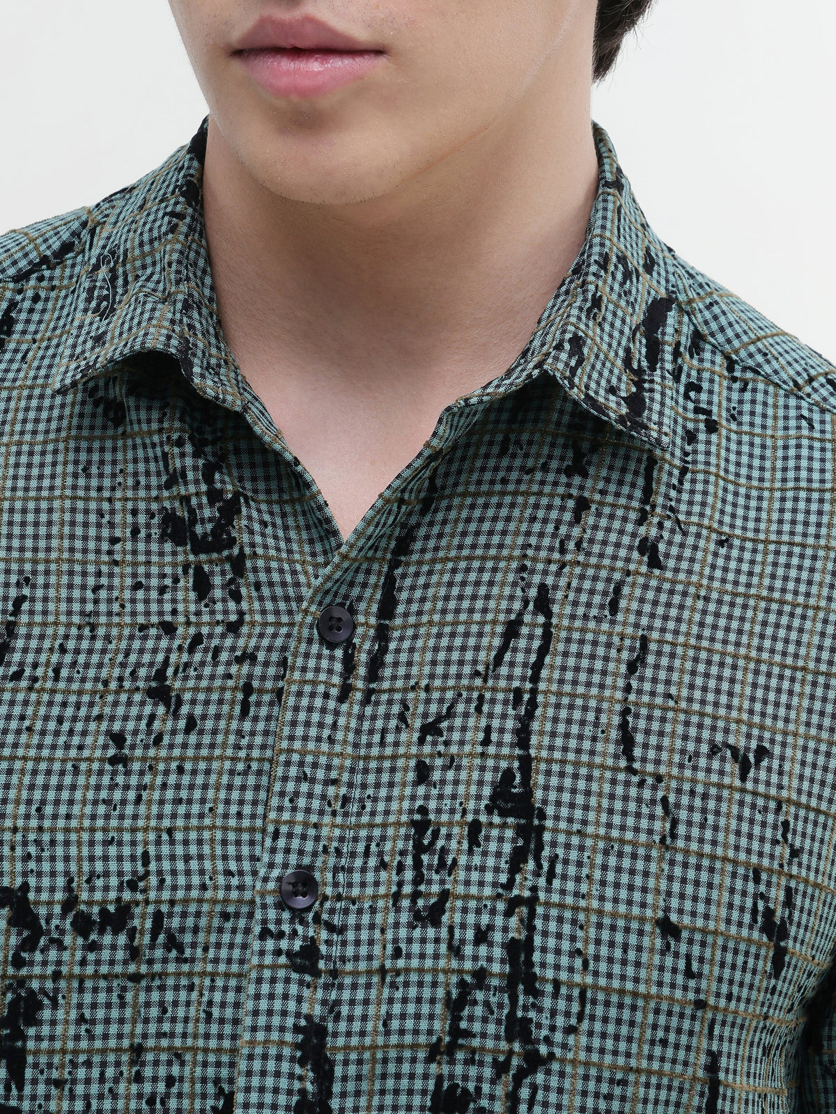 All Over Flock Printed Regular Fit Shirt