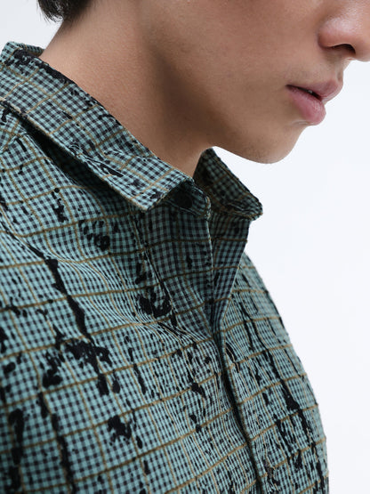 All Over Flock Printed Regular Fit Shirt