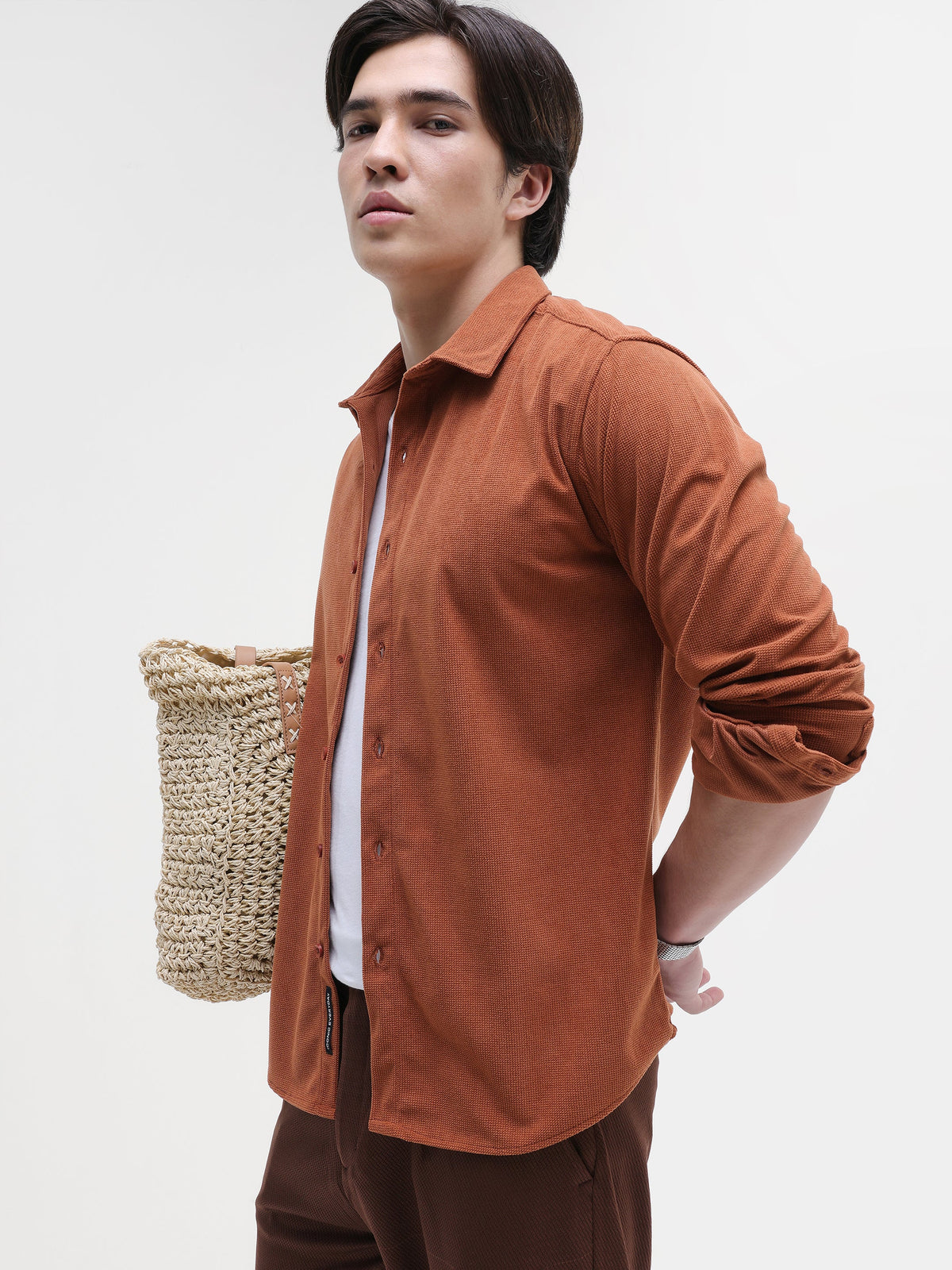 Solid Corduroy Regular Fit Shirt