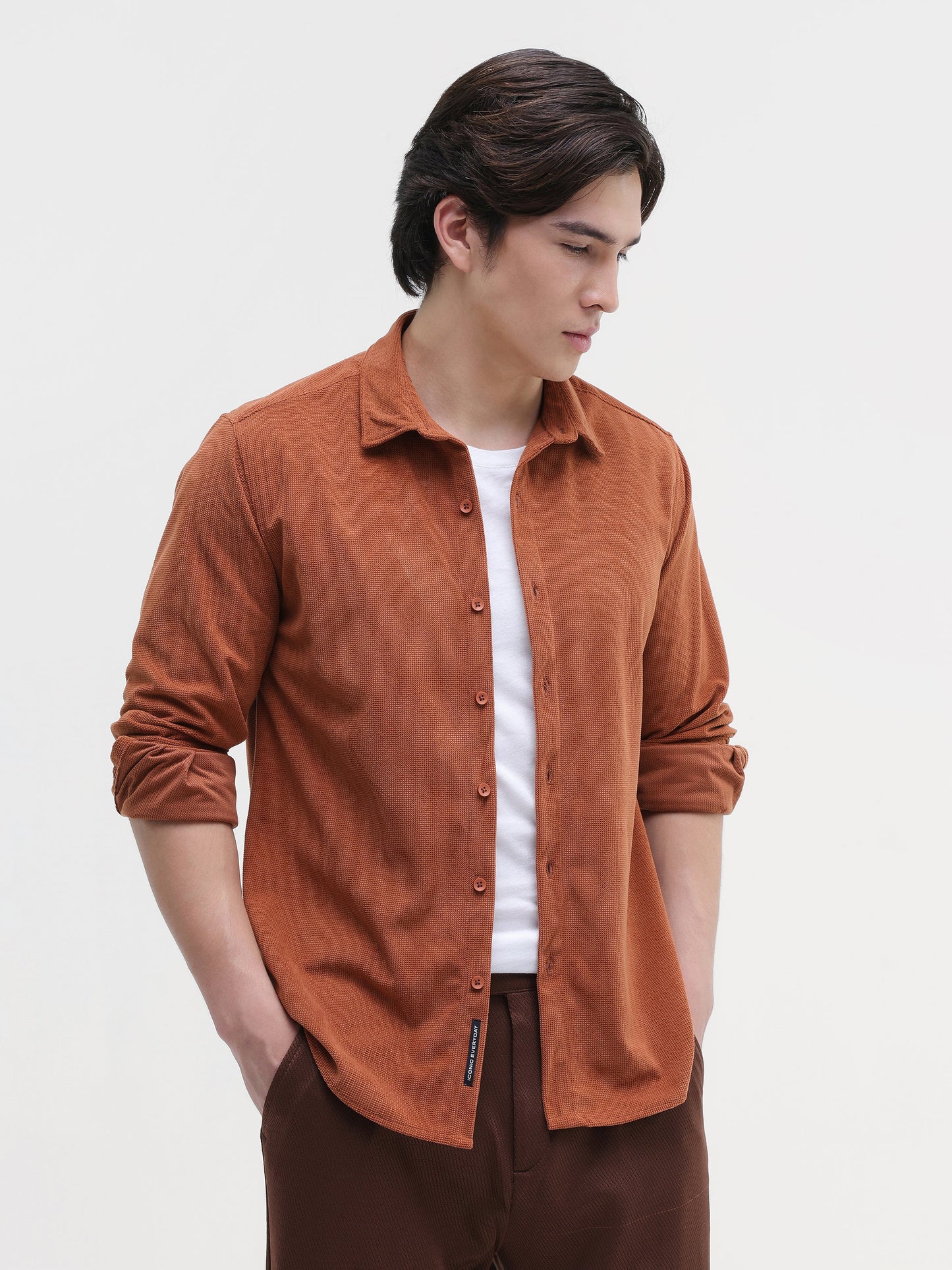Solid Corduroy Regular Fit Shirt