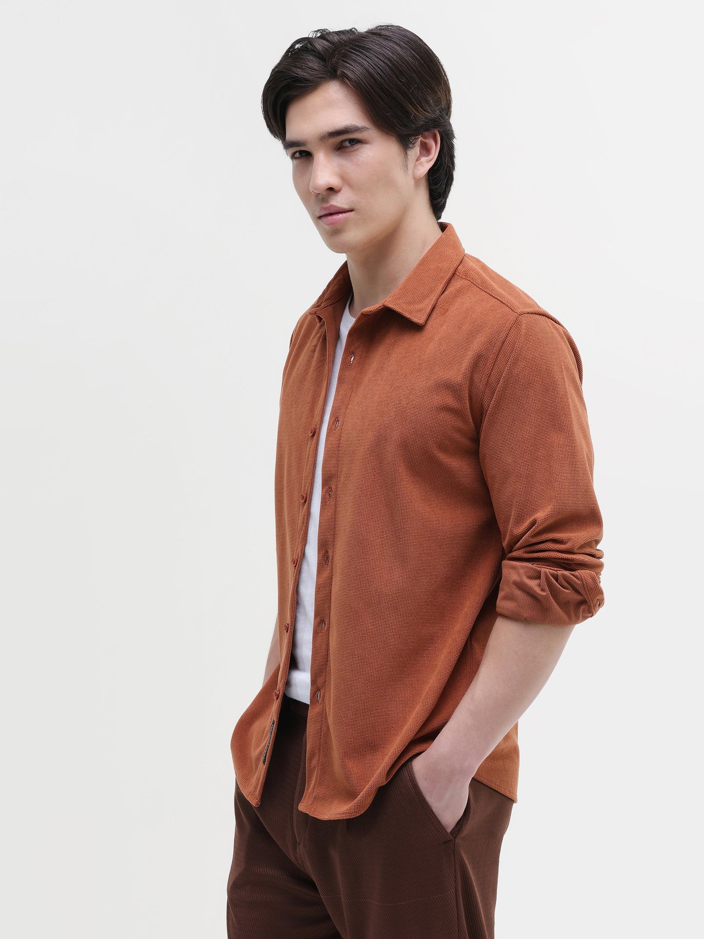 Solid Corduroy Regular Fit Shirt