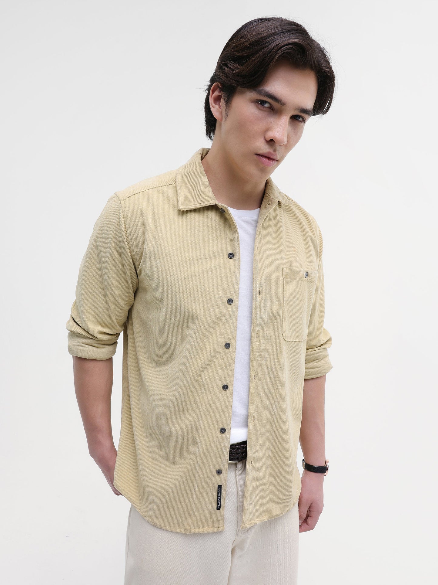 Patch Pocket Corduroy Regular Fit Shirt
