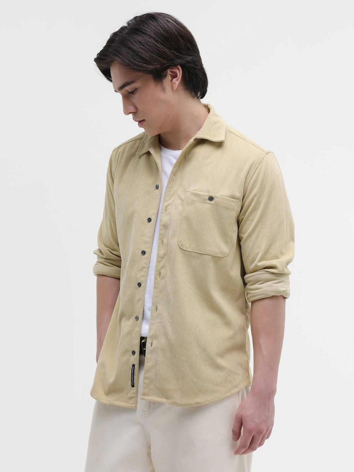 Patch Pocket Corduroy Regular Fit Shirt