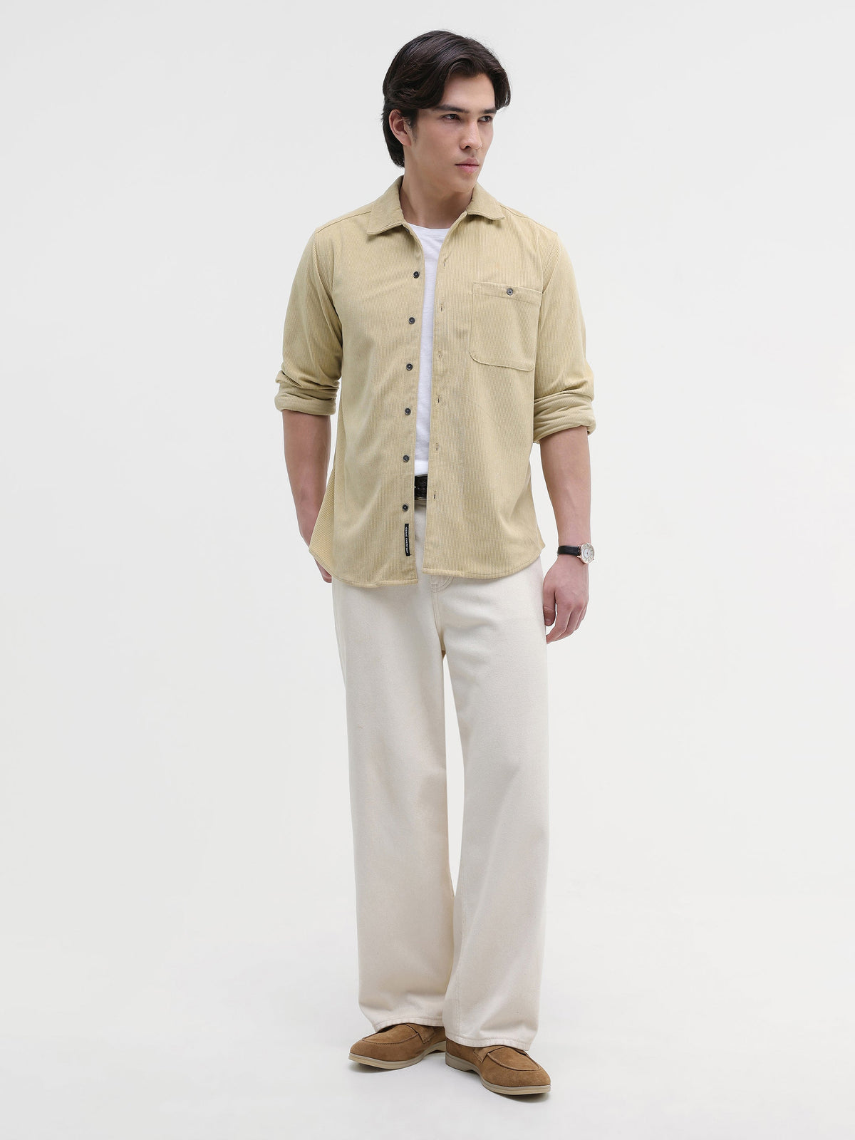Patch Pocket Corduroy Regular Fit Shirt