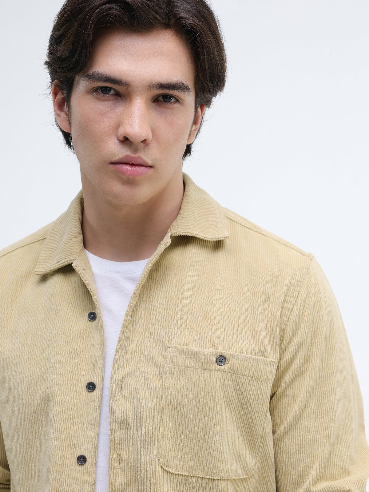 Patch Pocket Corduroy Regular Fit Shirt