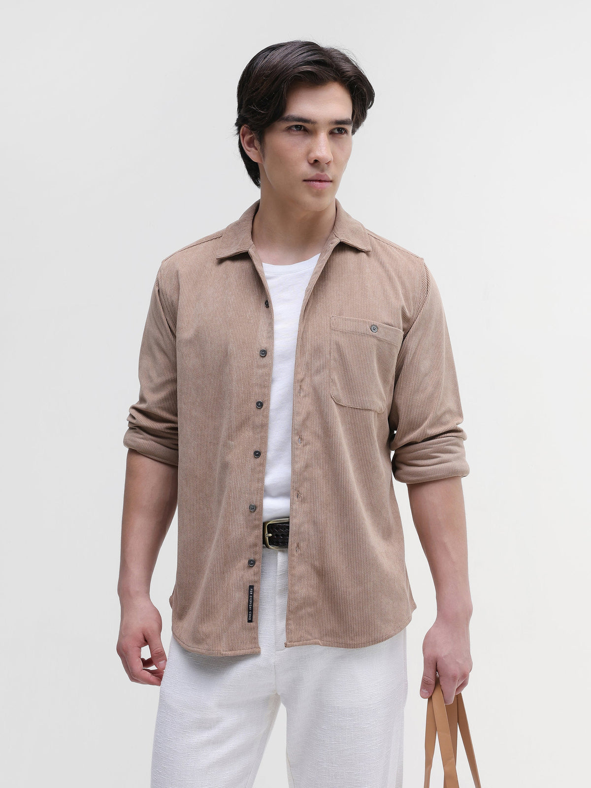 Patch Pocket Corduroy Regular Fit Shirt
