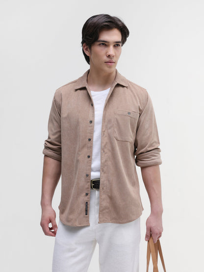 Patch Pocket Corduroy Regular Fit Shirt