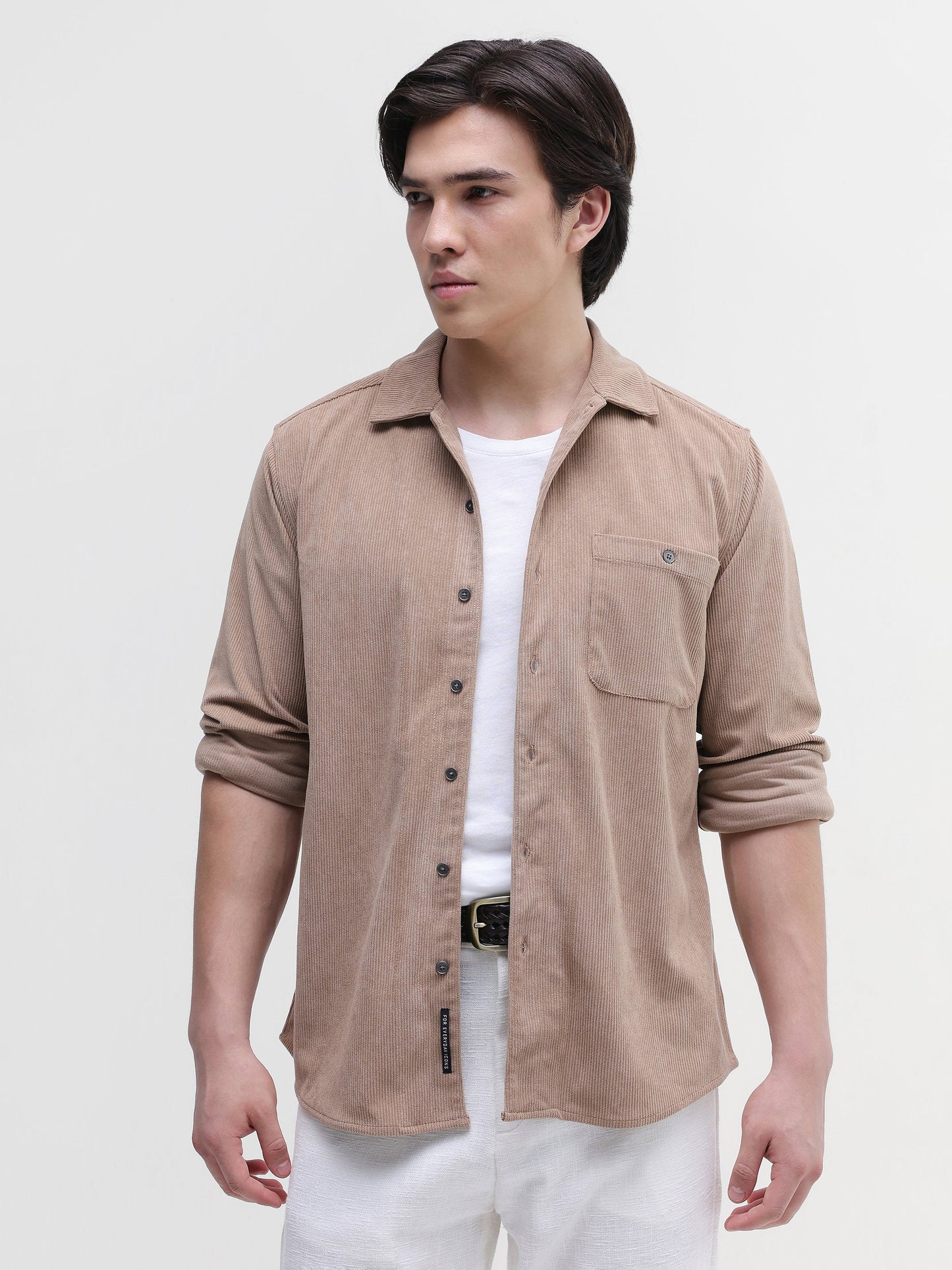 Patch Pocket Corduroy Regular Fit Shirt