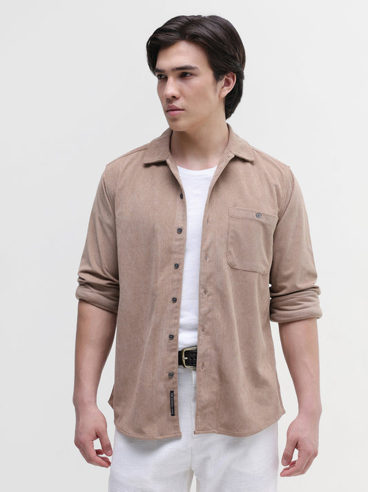 Patch Pocket Corduroy Regular Fit Shirt
