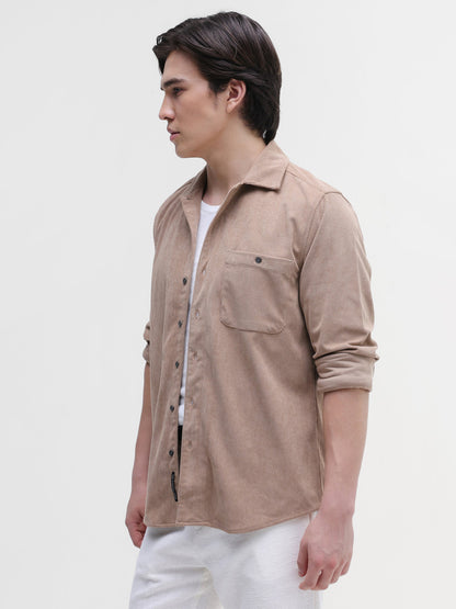 Patch Pocket Corduroy Regular Fit Shirt