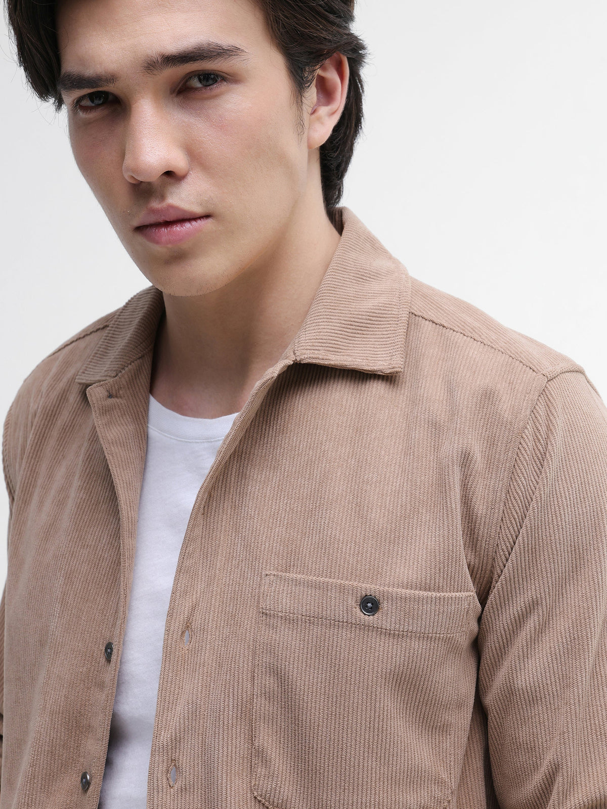Patch Pocket Corduroy Regular Fit Shirt