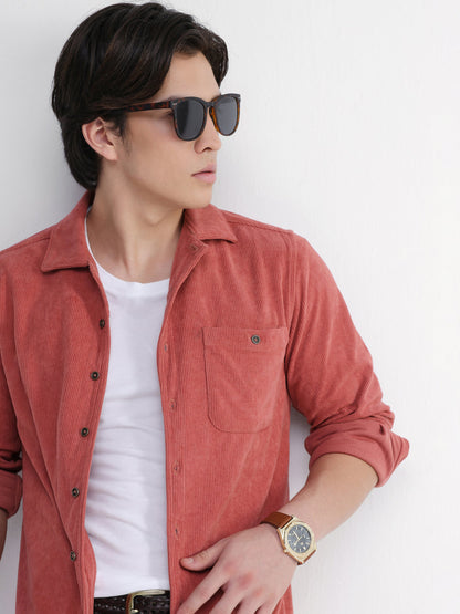 Patch Pocket Corduroy Regular Fit Shirt